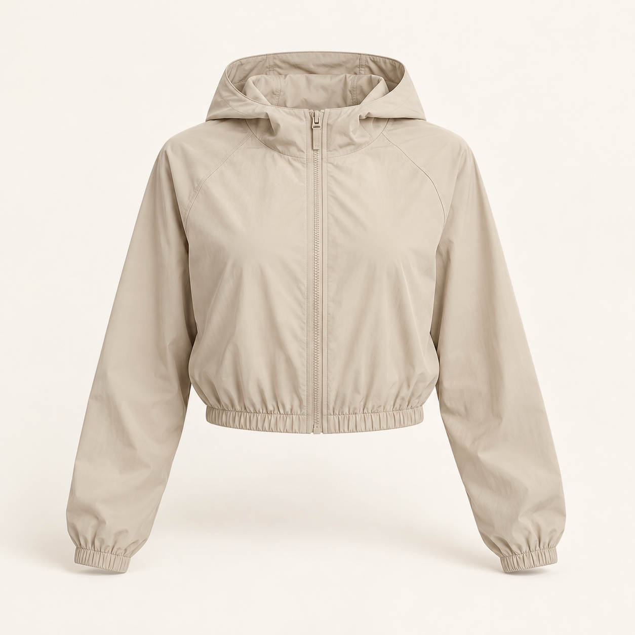 Clover Cropped Jacket in Oat, front view