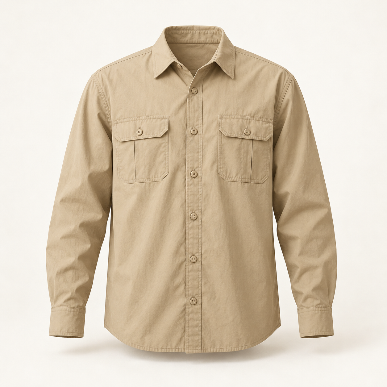 Fieldwork Pocket Shirt in Wheat, front view