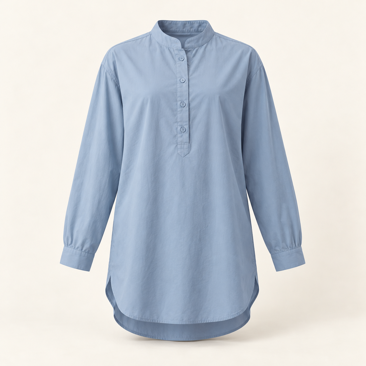 Brook Tunic Shirt in Mist Blue, front view