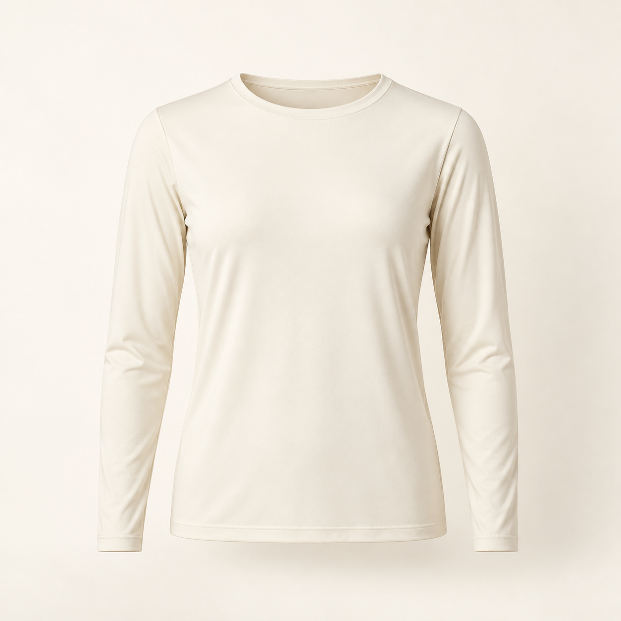 Morning Crew Layer in Cream, front view