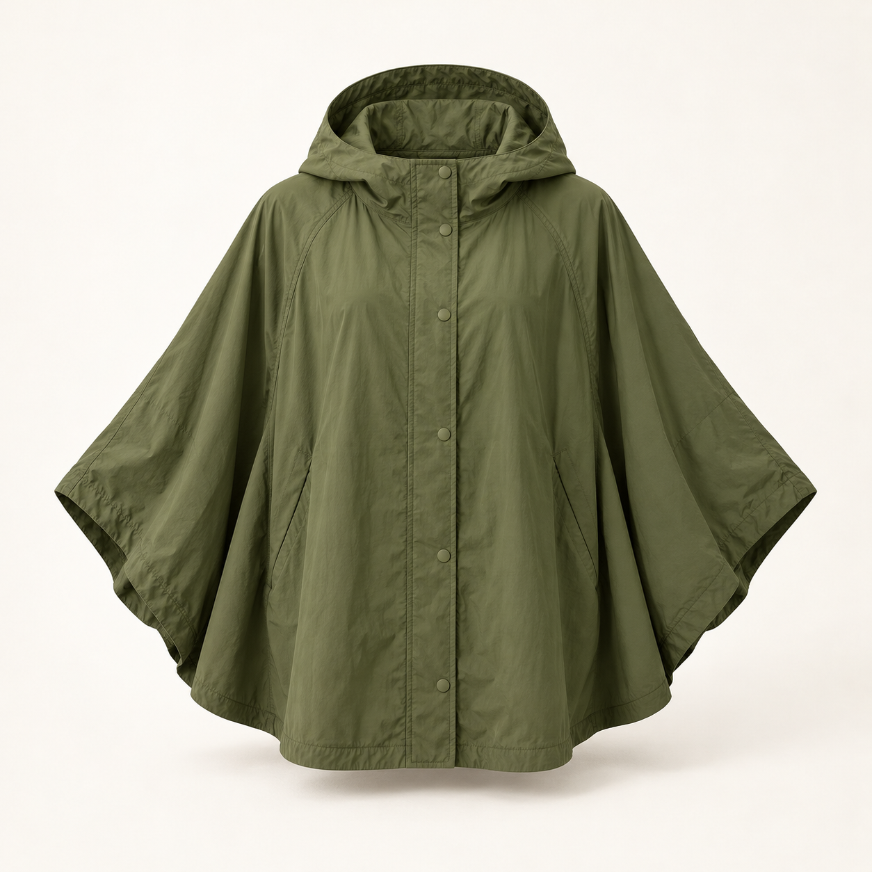 Pasture Cape Jacket in Olive, front view